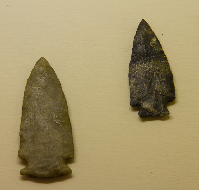 Spear points, Archaic period (Thanks to the Labrador Straits Museum, L'Anse Amour, for allowing me to photograph these)